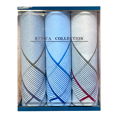 Подарочный набор мужских носовых платков "ETNICA COLLECTION" Пд34