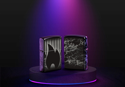 Зажигалка ZIPPO Classic с покрытием High Polish Black, латунь/сталь, черная, глянцевая, 38x13x57 мм