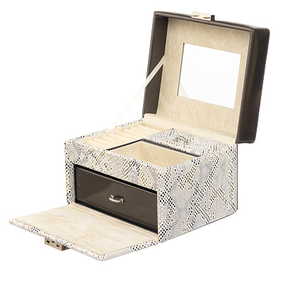 Шкатулка для украшений Jardin D'Ete, цвет бежево-золотистый, "змея", 22 х 16 х 12,8 см (Бежевый)