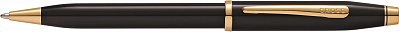 Шариковая ручка Cross Century II Black lacquer  лак с отделкой родием (Черный)