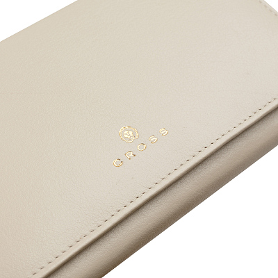 Кошелёк Cross Monaco Ivory, кожа наппа, гладкая, цвет "слоновая кость", 20 x 11 x 2,5 см