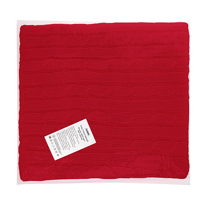 Плед Фадо (Fado) вязаный, красный (без подарочной коробки)