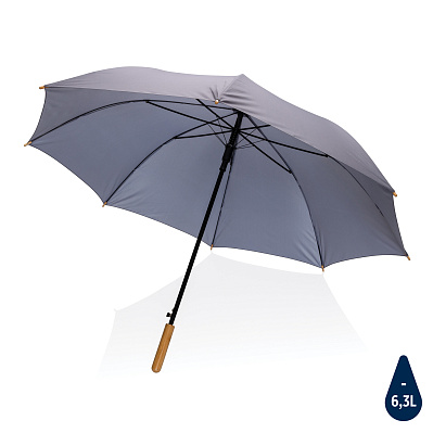 Плотный зонт Impact из RPET AWARE™ с автоматическим открыванием, d120 см (Темно-серый;)