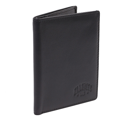 Визитница KLONDIKE Claim, натуральная кожа в черном цвете, 8 х 1,5 х 10,5 см