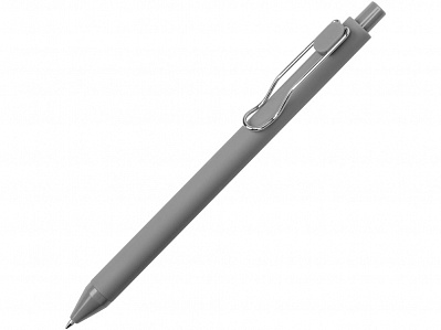 Ручка пластиковая шариковая Clip, софт-тач (Серый)