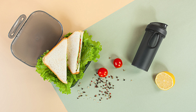 Набор "Eat&Drink box": бутылка, ланч-бокс, черный