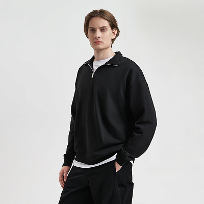 Толстовка на молнии унисекс Флоу (Flow), черная, размер XL/2XL (Чёрный)