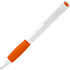 Ручка шариковая Grip, белая с оранжевым - Фото 3