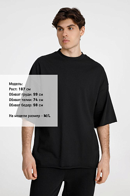 Футболка оверсайз унисекс T9, черная