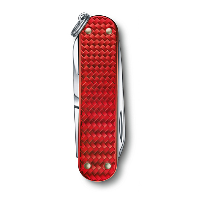 Нож-брелок VICTORINOX Classic SD Precious Alox "Iconic Red", 58 мм, 5 функций, красный