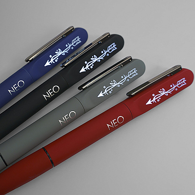 Ручка шариковая NEO с подсветкой после гравировки, soft touch
