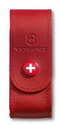 Чехол на ремень VICTORINOX для ножей 91 мм толщиной 2-4 уровня, кожаный  (Красный)