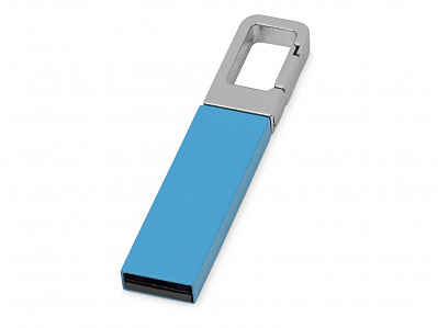 USB-флешка на 16 Гб Hook с карабином (Голубой/серебристый)