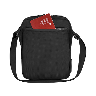 Сумка через плечо VICTORINOX Architecture Urban2 Crossbody Bag, черный, полиэстер/кожа, 22x9x28 см, 6 л