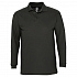 Рубашка поло мужская с длинным рукавом Winter II 210 черная - Фото 1