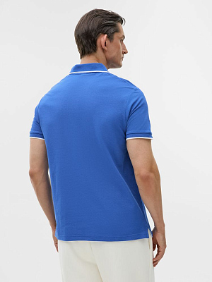 Рубашка поло унисекс Palermo, ярко-синяя с белым