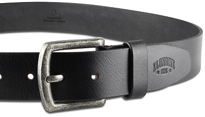 Ремень KLONDIKE Creek, односторонний, натуральная воловья кожа, цвет чёрный, 120 х 4 см