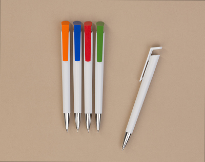 Ручка шариковая "Chuck", белый с оранжевым