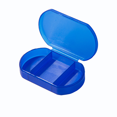 Витаминница TRIZONE, 3 отсека; 6 x 1.3 x 3.9 см; пластик, синяя (Синий)