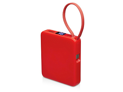 Внешний аккумулятор со встроенным кабелем USB-C Дэнси, 5000 мАч (Красный)