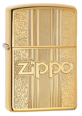 Зажигалка ZIPPO Pattern Design с покрытием High Polish Brass, латунь/сталь, золотистая, 38x13x57 мм (Золотистый)