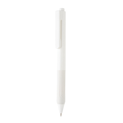 Ручка X9 с глянцевым корпусом и силиконовым грипом (Белый;)