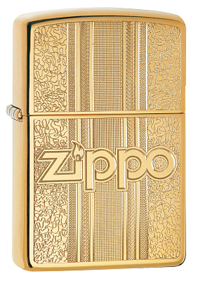 Зажигалка ZIPPO Pattern Design с покрытием High Polish Brass, латунь/сталь, золотистая, 38x13x57 мм