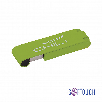 Флеш-карта "Case" 8GB, покрытие soft touch  (Зеленое яблоко)