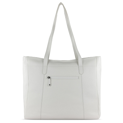 Сумка дорожная женская BUGATTI Elsa, белая, воловья кожа/полиэстер, 57х15х37 см