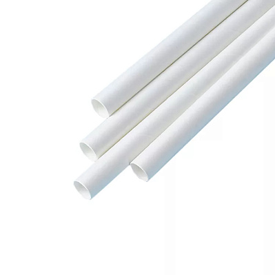 Белая бумажная трубочка , размер 197*6 мм, белая (100 шт в бумажной упаковке) (Белый)