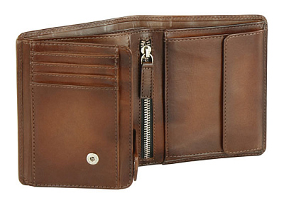 Портмоне BUGATTI Domus, с RFID защитой, коньячный цвет, натуральная воловья кожа, 10х2х12 см