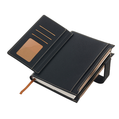 Записная книжка Pierre Cardin в обложке, черная, 21,5 х 15,5, 3,5 см