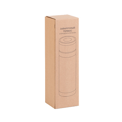 Заварочный термос "Press" 400 мл, серебристый, черный