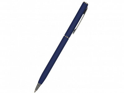 Ручка металлическая шариковая Palermo, софт-тач (Темно-синий/серебристый)