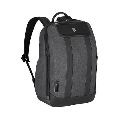 Рюкзак VICTORINOX Architecture Urban2 City Backpack 14'', серый, полиэстер / кожа, 30x19x42 см, 17 л