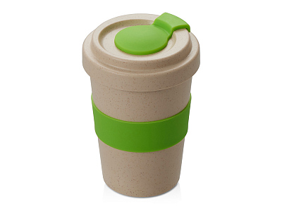 Стакан из пшеничного волокна Flava (Бежевый/зеленое яблоко)