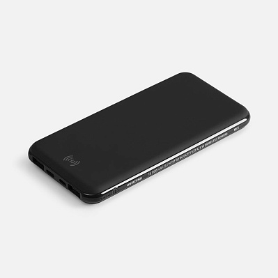 Аккумулятор с беспроводной зарядкой All Day Wireless, 10000 мАч  (Черный)