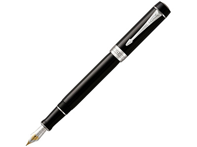 Ручка перьевая Duofold Classic Centennial, F (Черный, серебристый)