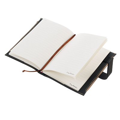 Записная книжка Pierre Cardin в обложке, черная, 21,5 х 15,5, 3,5 см