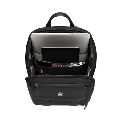 Рюкзак VICTORINOX Architecture Urban2 City Backpack 14'', черный, полиэстер/кожа, 30x19x42 см,17 л