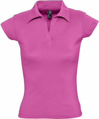 Рубашка поло женская без пуговиц Pretty 220, ярко-розовая (Розовый)