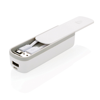 Зарядное устройство с кабелем micro-USB, 2200 mAh (Белый;)