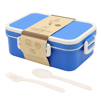 Ланчбокс (контейнер для еды) Inar из пшеничного волокна  (Синий.)