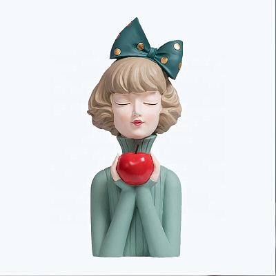 Статуэтка  &amp;quot;Девушка с яблоком&amp;quot;, цвет зеленый 