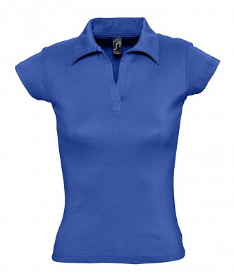 Рубашка поло женская без пуговиц Pretty 220, ярко-синяя (royal) (Синий)
