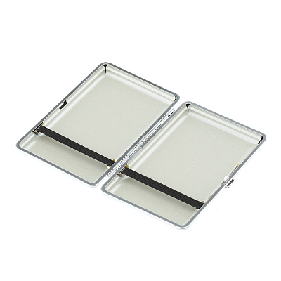 Портсигар S.Quire, нержавеющая сталь, искуственная кожа, тёмно-коричневый, 7,4х11,5х1,8 см