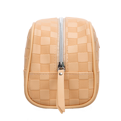 Косметичка Dewal Beauty серия "Шашки", цвет абрикос, 24х11х13 см