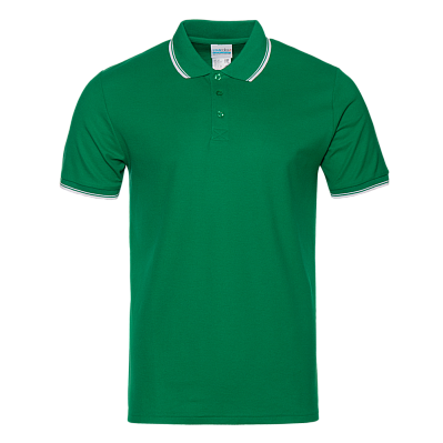 Рубашка поло мужская STAN с окантовкой хлопок/полиэстер 185, 04T (Зелёный)