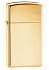 Зажигалка ZIPPO Slim® с покрытием High Polish Brass, латунь/сталь, золотистая, 29x10x60 мм - Фото 1