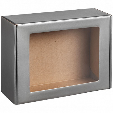 Коробка с окном Visible, серебристая (Серебристый)